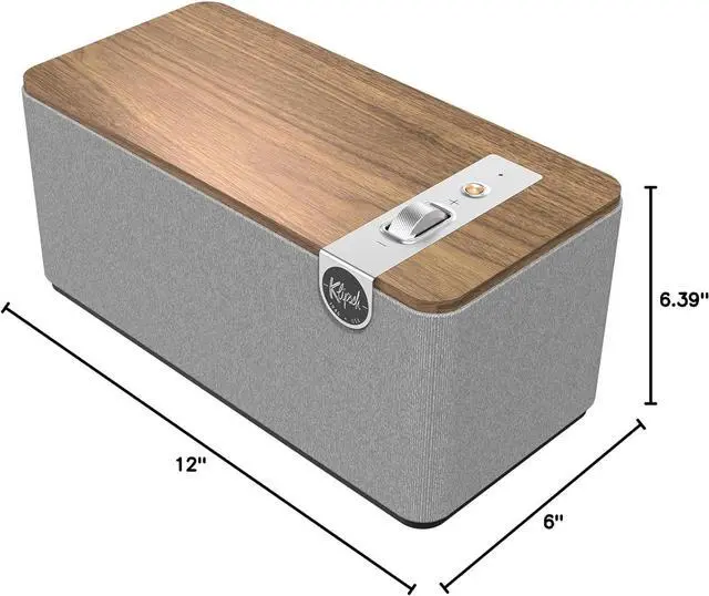 Alt view image 6 of 6 - Klipsch The One Plus Premium Bluetooth Speaker System with Two 2.25 Full Range Drivers, 4.5 Woofer, Bluetooth 5.3 with Up to 40 ft. of Distance, Walnut