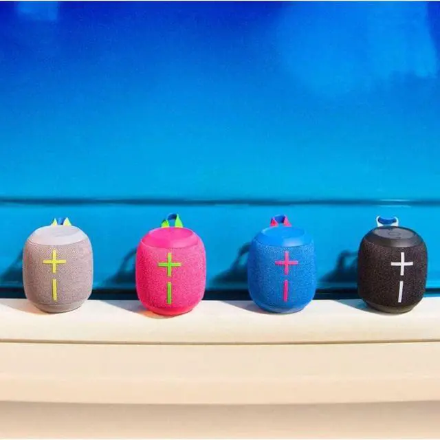 Alt view image 2 of 7 - Ultimate Ears WONDERBOOM 3, Small Portable Wireless Bluetooth Speaker, Big Bass 360-Degree Sound for Outdoors, Waterproof, Dustproof IP67, Floatable, 131 ft Range - Joyous Brights Grey