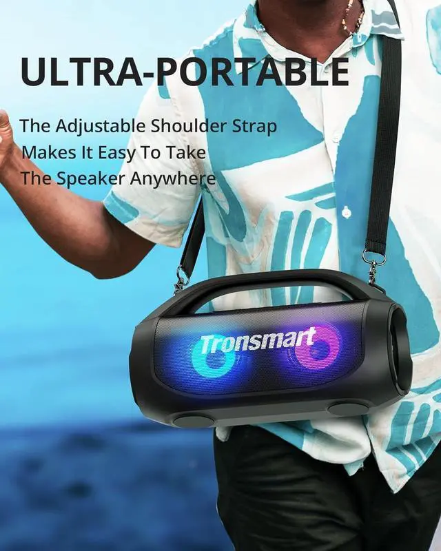 Alt view image 3 of 7 - Tronsmart Bang SE Portable Bluetooth Speaker, Colorful LED and 40W Wireless Stereo to Infuse Your Party, Ultra Lightweight Portable Design and IPX6 Waterproof, Suitable for Party/Outdoor/Travel