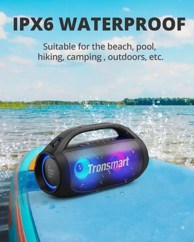 Alt view image 6 of 7 - Tronsmart Bang SE Portable Bluetooth Speaker, Colorful LED and 40W Wireless Stereo to Infuse Your Party, Ultra Lightweight Portable Design and IPX6 Waterproof, Suitable for Party/Outdoor/Travel