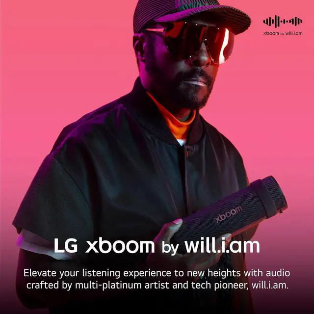 Alt view image 2 of 7 - LG xboom Grab Core by will.i.am, xboom Signature Sound, Portable Bluetooth Speaker, up to 19 Hours of Playback, IP67 Dust and Water Resistant, MIL-STD 810H Durability, Adjustable Carrying Strap