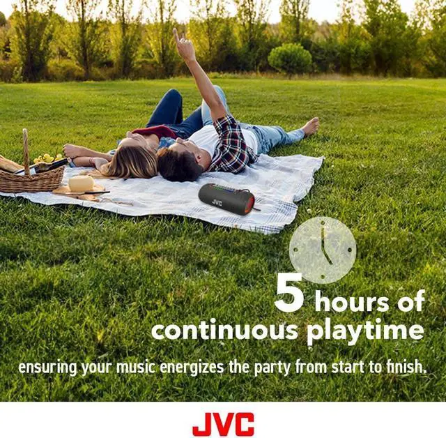 Alt view image 5 of 7 - JVC Illuminated Portable Wireless Speaker with 20W max outputs, Dynamic Sound, Bluetooth 5.0, TWS Capability, USB-C, IPX5, AUX in, up to 5-Hour Battery Life - SPPA5BTB (Black)