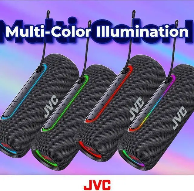 Alt view image 6 of 7 - JVC Illuminated Portable Wireless Speaker with 20W max outputs, Dynamic Sound, Bluetooth 5.0, TWS Capability, USB-C, IPX5, AUX in, up to 5-Hour Battery Life - SPPA5BTB (Black)