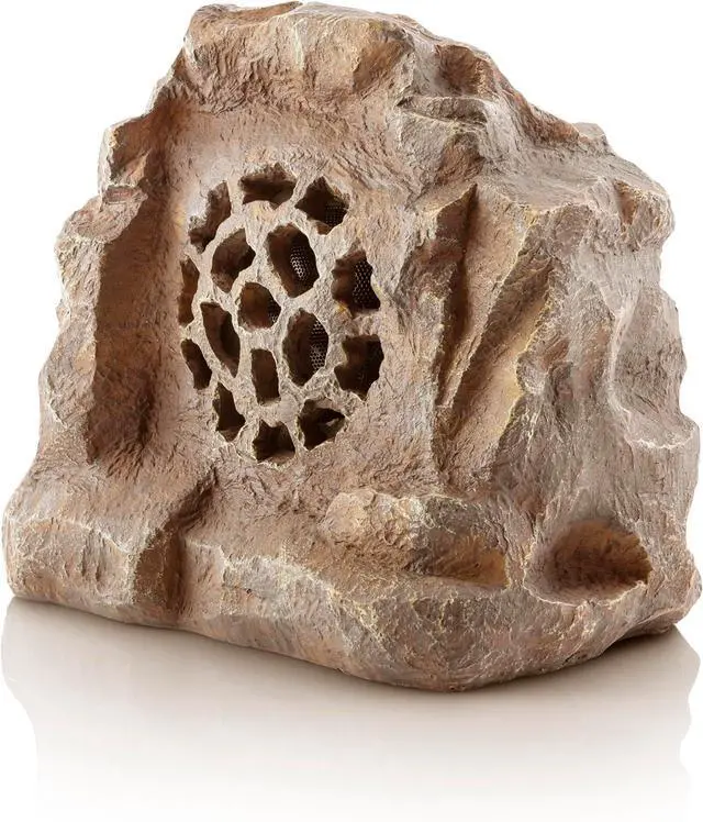 Main image of Alpine Corporation - Waterproof Bluetooth Solar-Powered Outdoor Wireless Rock Speaker  50 Foot Range - Weatherproof, High-Fidelity Sound, Energy Efficient Solar Charging, Portable Audio System