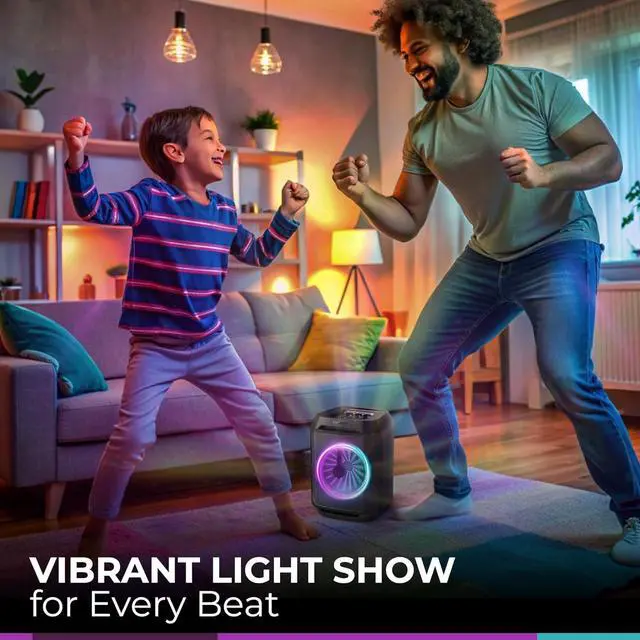 Alt view image 5 of 7 - Philips Bluetooth Party Speaker, Dynamic Bass Boost, Bluetooth and Aux-in, Microphone Input, Wireless Pairing for Stereo Sound, Up to 7 Hours Battery, Built-in Carry Handle, USB-C TAX2208