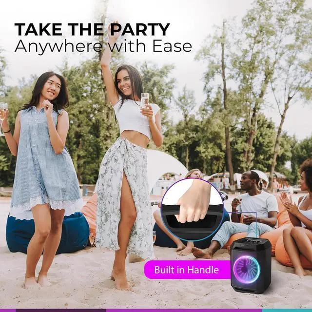 Alt view image 7 of 7 - Philips Bluetooth Party Speaker, Dynamic Bass Boost, Bluetooth and Aux-in, Microphone Input, Wireless Pairing for Stereo Sound, Up to 7 Hours Battery, Built-in Carry Handle, USB-C TAX2208