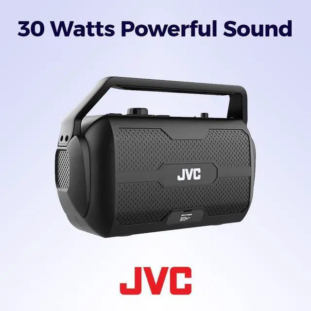 Alt view image 2 of 6 - JVC Rover Portable Indoor/Outdoor Bluetooth Speaker, 30 Watts Powerful Sound, 30 Hours Battery, IPX4 Water Resistant, USB Port and Microphone/Guitar Input - XSS521PB (Black)
