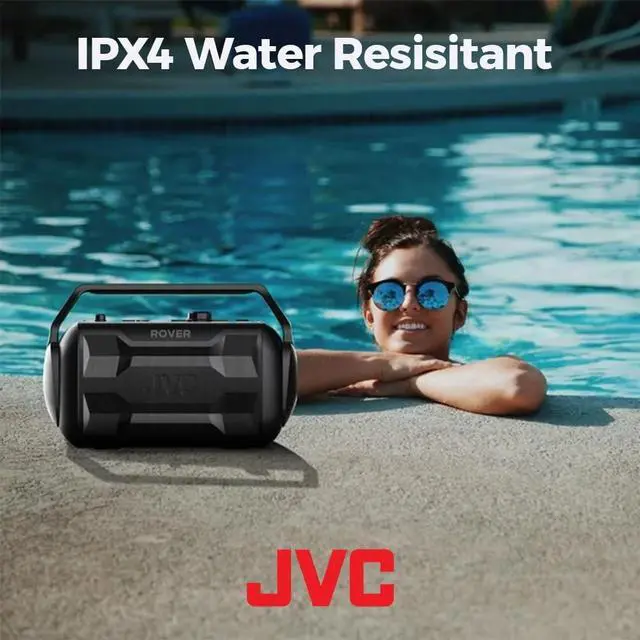 Alt view image 6 of 6 - JVC Rover Portable Indoor/Outdoor Bluetooth Speaker, 30 Watts Powerful Sound, 30 Hours Battery, IPX4 Water Resistant, USB Port and Microphone/Guitar Input - XSS521PB (Black)