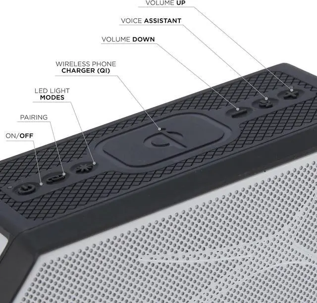 Alt view image 4 of 7 - Altec Lansing - Portable Bluetooth Speaker HYDRABLAST 2.0, Waterproof IP67, 20W Output Power, Magnetic Bluetooth Speaker (Raiders)