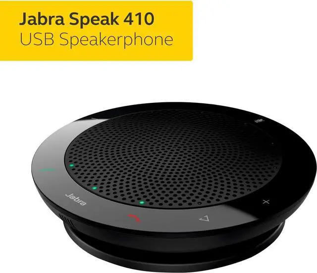 Alt view image 3 of 7 - Jabra Speak 410 Corded Speakerphone for Softphones  Easy Setup, Portable USB Speaker for Holding Meetings Anywhere with Outstanding Sound Quality
