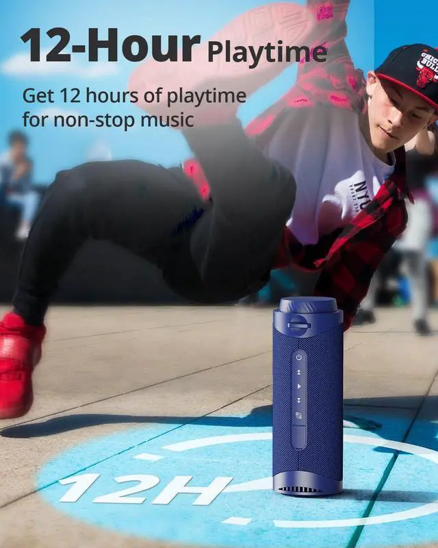 Alt view image 5 of 7 - Tronsmart T7 Portable Bluetooth Speakers with 30W 360°Surround Sound, Bluetooth 5.3, Enhanced Bass, Wireless Stereo Pairing, Custom EQ via APP, IPX7 Waterproof Speaker for Party, Home, Outdoor(Blue)
