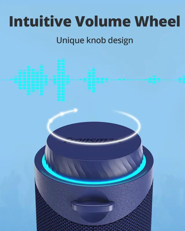 Alt view image 6 of 7 - Tronsmart T7 Portable Bluetooth Speakers with 30W 360°Surround Sound, Bluetooth 5.3, Enhanced Bass, Wireless Stereo Pairing, Custom EQ via APP, IPX7 Waterproof Speaker for Party, Home, Outdoor(Blue)