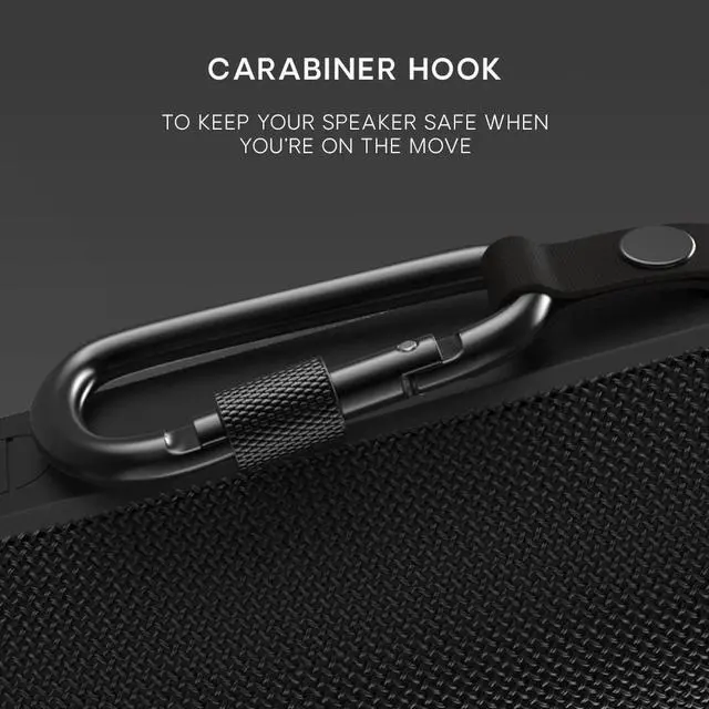 Alt view image 5 of 6 - Urbanista Wireless Bluetooth Speaker, Portable Speaker Waterproof IPX7 Rating, 18H Playtime, Button Controls, Bluetooth 5.2 Dual Pairing, Loud Speaker Stereo Sound, Outdoor Speakers, Nashville, Black