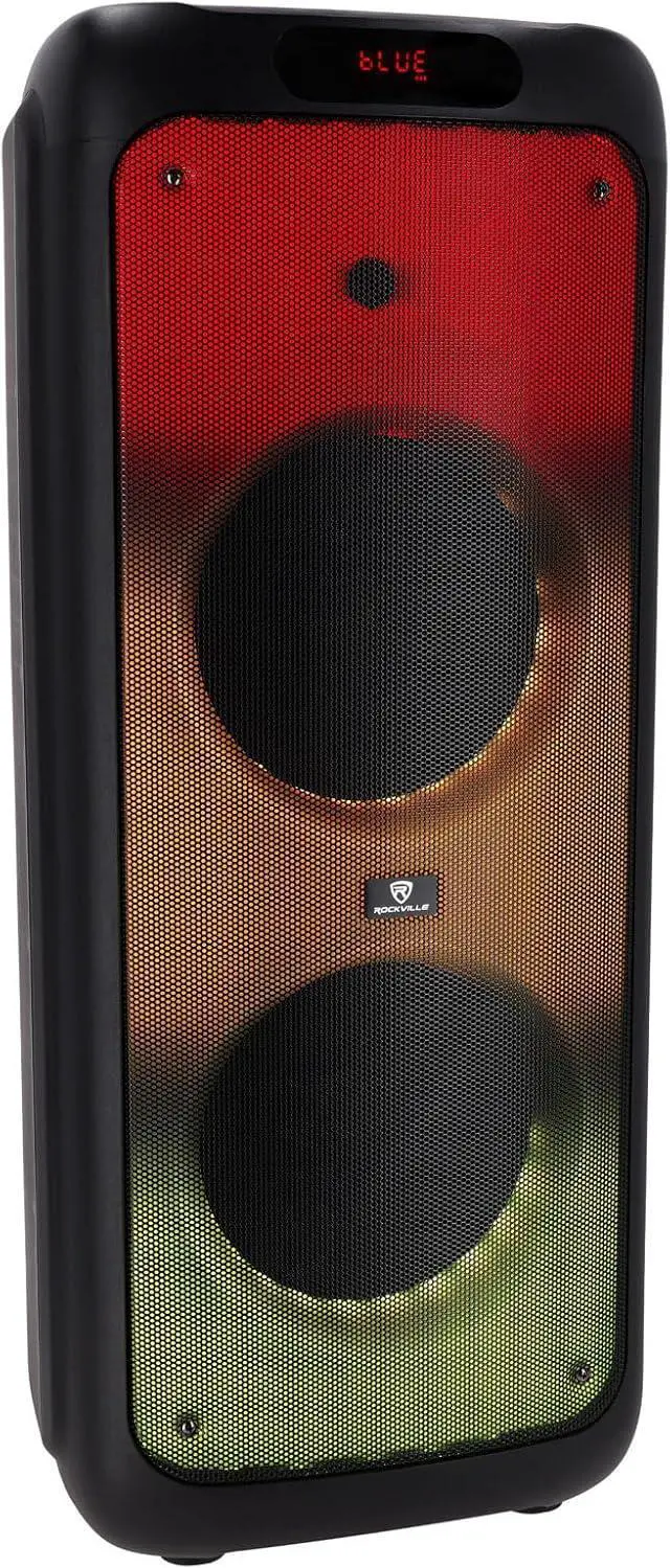 Alt view image 2 of 7 - Rockville BASS Party 10 Dual 10" 2000W Portable Bluetooth Speaker, Deep Bass, LED Lights, Long Battery Life, Perfect for Parties and Outdoor Events