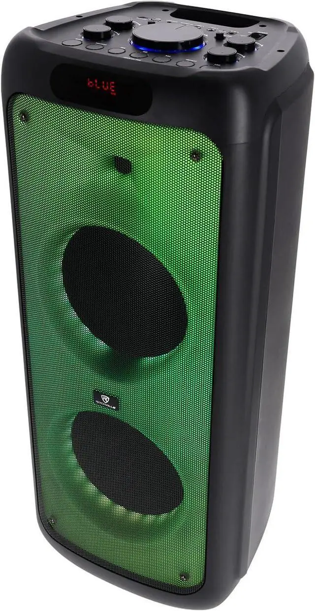 Alt view image 3 of 7 - Rockville BASS Party 10 Dual 10" 2000W Portable Bluetooth Speaker, Deep Bass, LED Lights, Long Battery Life, Perfect for Parties and Outdoor Events