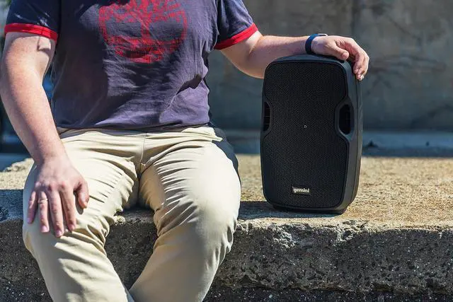 Alt view image 2 of 7 - Gemini 8 500W Wireless Battery-Powered Bluetooth PA Speaker with Mic/Guitar Inputs, Echo, USB/SD/FM  Portable Pro Audio for Performers, Karaoke & Outdoor Events (AS-08TOGO)