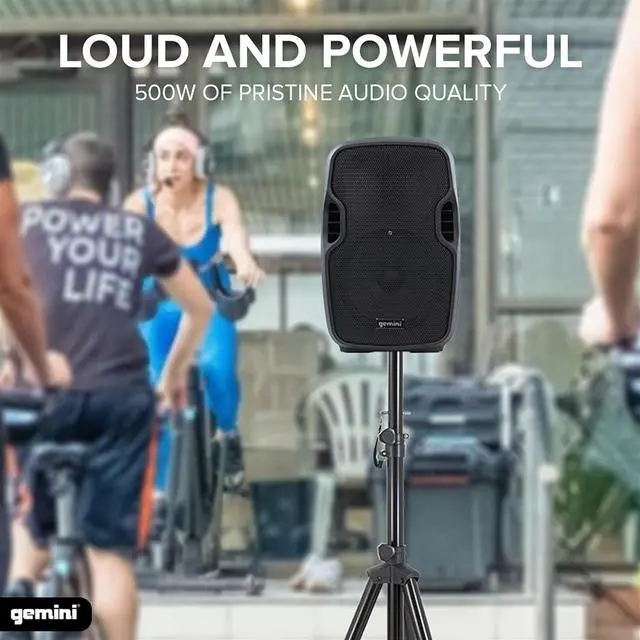Alt view image 3 of 7 - Gemini 8 500W Wireless Battery-Powered Bluetooth PA Speaker with Mic/Guitar Inputs, Echo, USB/SD/FM  Portable Pro Audio for Performers, Karaoke & Outdoor Events (AS-08TOGO)