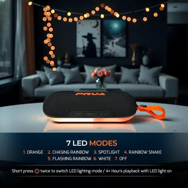 Alt view image 5 of 7 - PRV AUDIO Loud Portable Bluetooth Speaker Wireless PS36 Magnet - Magnetic Waterproof Outdoor Speaker with Lights, 36W Super Bass, TWS Pairing, 10-Hour Playtime  for Camping, Travel, Beach, Golf