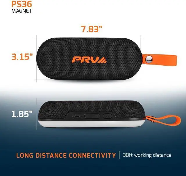 Alt view image 7 of 7 - PRV AUDIO Loud Portable Bluetooth Speaker Wireless PS36 Magnet - Magnetic Waterproof Outdoor Speaker with Lights, 36W Super Bass, TWS Pairing, 10-Hour Playtime  for Camping, Travel, Beach, Golf