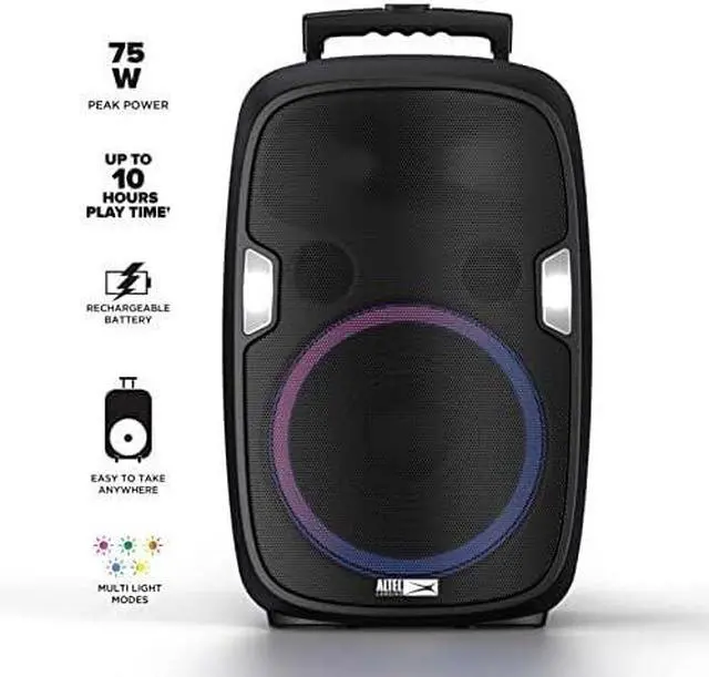 Alt view image 2 of 7 - Altec Lansing SoundRover 75 Wireless Speaker 75W Bluetooth Speaker with a Long Lasting 10 Hour Battery, 50 Foot Range, Multi LED Party Modes, True Wireless Pairing, Bonus Microphone