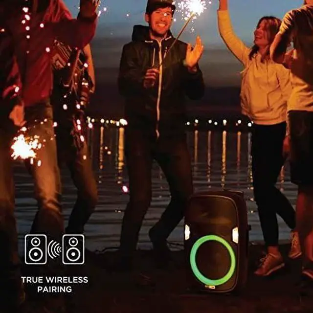 Alt view image 3 of 7 - Altec Lansing SoundRover 75 Wireless Speaker 75W Bluetooth Speaker with a Long Lasting 10 Hour Battery, 50 Foot Range, Multi LED Party Modes, True Wireless Pairing, Bonus Microphone