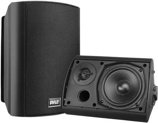 Alt view image 4 of 7 - Pyle 6.5-Inch Wall Mount Waterproof Bluetooth Speaker System  Indoor/Outdoor Audio Pair with Built-in Digital Amplifier, Weather-Resistant Housing, High-Power Sound, Easy Installation (Black)