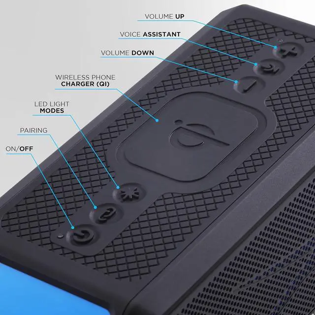 Alt view image 4 of 7 - Altec Lansing Loud Portable Speakers Bluetooth Wireless Waterproof - MultiColor LED, 20 Hour Playtime, Mount Included | HydraBLAST 2.0 Magnetic Bluetooth Speaker for Travel, Home and Outdoor Adventure