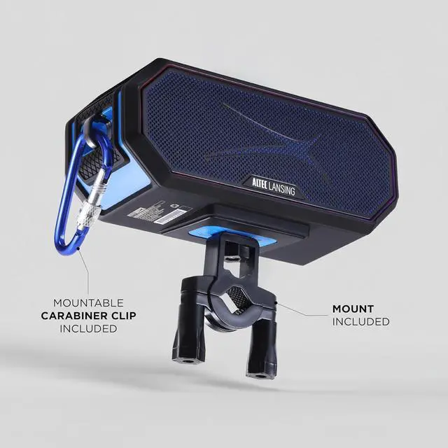 Alt view image 5 of 7 - Altec Lansing Loud Portable Speakers Bluetooth Wireless Waterproof - MultiColor LED, 20 Hour Playtime, Mount Included | HydraBLAST 2.0 Magnetic Bluetooth Speaker for Travel, Home and Outdoor Adventure