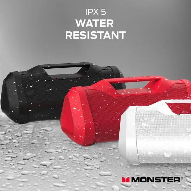 Alt view image 3 of 7 - Monster Blaster 3.0 Portable Speaker, 120W Wireless Bluetooth Speaker, IPX5 Rechargeable Waterproof Bluetooth Speaker with USB Charge Out & Aux Input