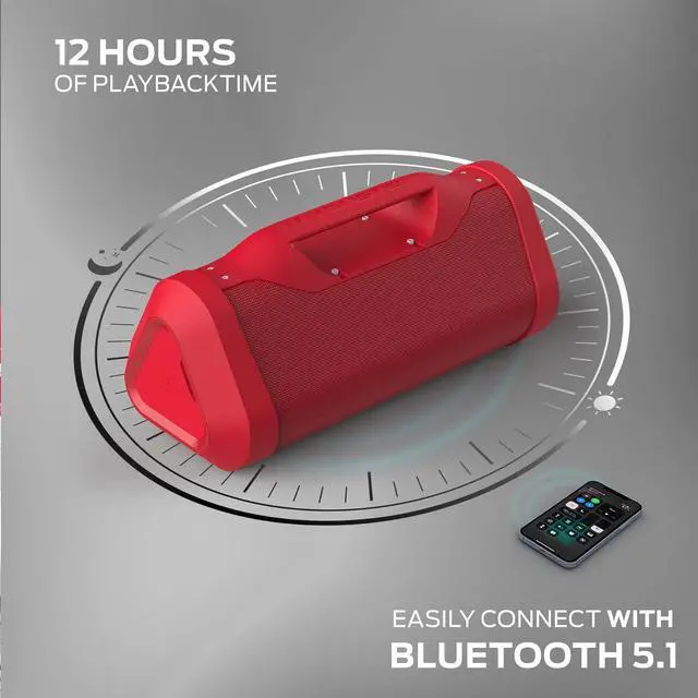 Alt view image 4 of 7 - Monster Blaster 3.0 Portable Speaker, 120W Wireless Bluetooth Speaker, IPX5 Rechargeable Waterproof Bluetooth Speaker with USB Charge Out & Aux Input