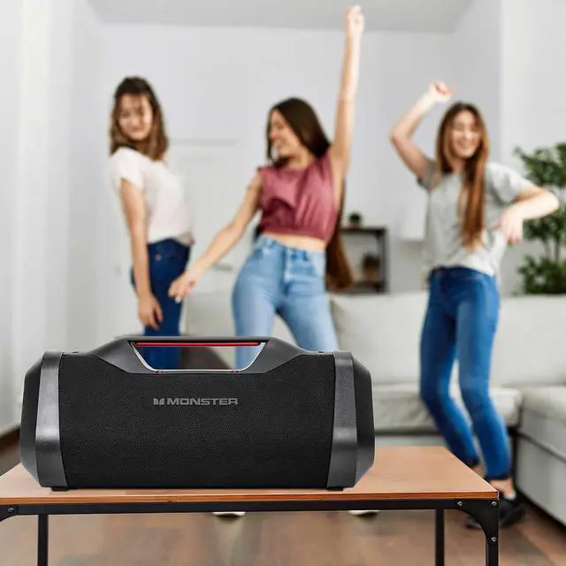 Alt view image 7 of 7 - Monster Bluetooth Boombox: IPX5 Rechargeable Waterproof Bluetooth Speaker with USB Charge Out & Aux Input, 120W Portable Wireless Speaker