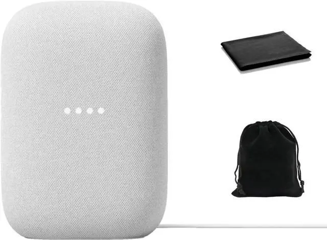 Main image of Google Audio Bluetooth Speaker - Wireless Music Streaming, Powerful Sound, Assistant Built-in, Wi-Fi and Bluetooth Connectivity, Smart Home Control, Stereo Pairing, Includes Pouch and Cloth