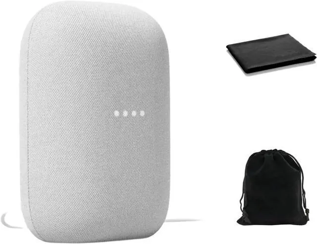 Alt view image 2 of 5 - Google Audio Bluetooth Speaker - Wireless Music Streaming, Powerful Sound, Assistant Built-in, Wi-Fi and Bluetooth Connectivity, Smart Home Control, Stereo Pairing, Includes Pouch and Cloth