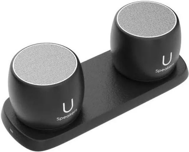 Alt view image 2 of 5 - U Pro Speakers Set of 2 | TWS Wireless Bluetooth Speakers, Incredible Surround Sound, Charging Tray | Perfect for Home, Parties, Activities! Small Speakers, Rich Sound | Black