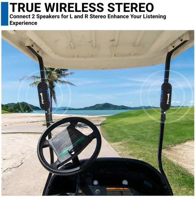 Alt view image 6 of 6 - Gemini BEATGRIP Magnetic Bluetooth Speaker  Rechargeable, Mini Wireless Speaker with 12H Battery, LED Lights, IPX6 Waterproof, Strong Magnet for Golf Carts, Travel & Outdoor Adventures