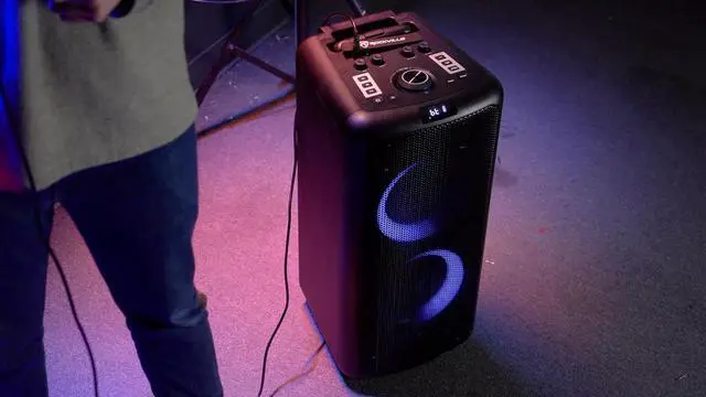 Alt view image 4 of 7 - Rockville Elite Party 65 500W Bluetooth Speaker 8-Ohm, Karaoke Effects, LED Lights, Long Battery Life, Perfect for Parties and Events