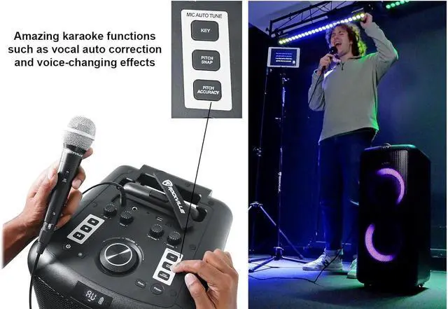 Alt view image 5 of 7 - Rockville Elite Party 65 500W Bluetooth Speaker 8-Ohm, Karaoke Effects, LED Lights, Long Battery Life, Perfect for Parties and Events