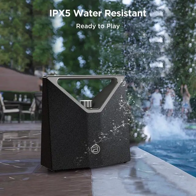 Alt view image 7 of 7 - BUGANI Bluetooth Speaker Loud 80W,Waterproof Large Bluetooth Speaker Subwoofer Hi-Res Audio, 12H Playtime Party Outdoor Speakers for Camping,Beach, Gray