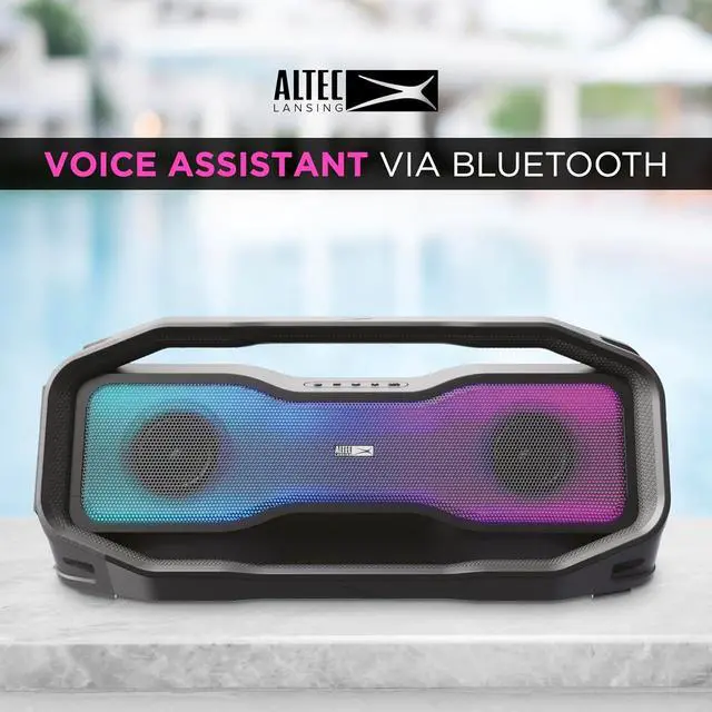 Alt view image 7 of 7 - Altec Lansing Rockbox XL 2.0 Portable Bluetooth Wireless Speakers with Led Lights, IP67 Waterproof and Durable for Outdoor, 20 Hours Battery with App Control