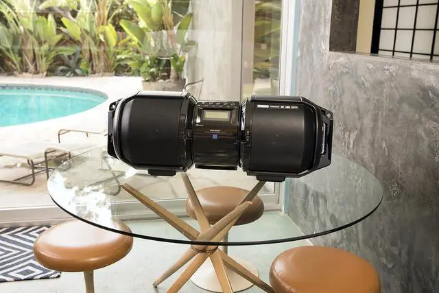 Alt view image 4 of 6 - Sharp GX-BT9X Large Portable Bluetooth BoomBox Speaker,Matte Black