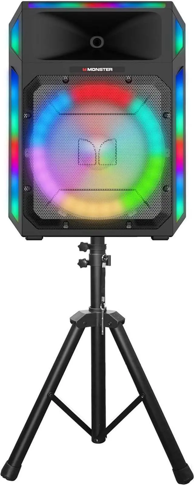 Main image of Monster X6 All-in-One Bluetooth Speaker System, Party Speaker, PA | 600W Power, 15" Sub | Beat Synced LED Lights, All Terrain Wheels, TWS Pairing, App Control | Includes Adjustable Tripod & Microphone