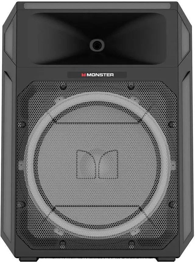 Alt view image 6 of 7 - Monster X6 All-in-One Bluetooth Speaker System, Party Speaker, PA | 600W Power, 15" Sub | Beat Synced LED Lights, All Terrain Wheels, TWS Pairing, App Control | Includes Adjustable Tripod & Microphone