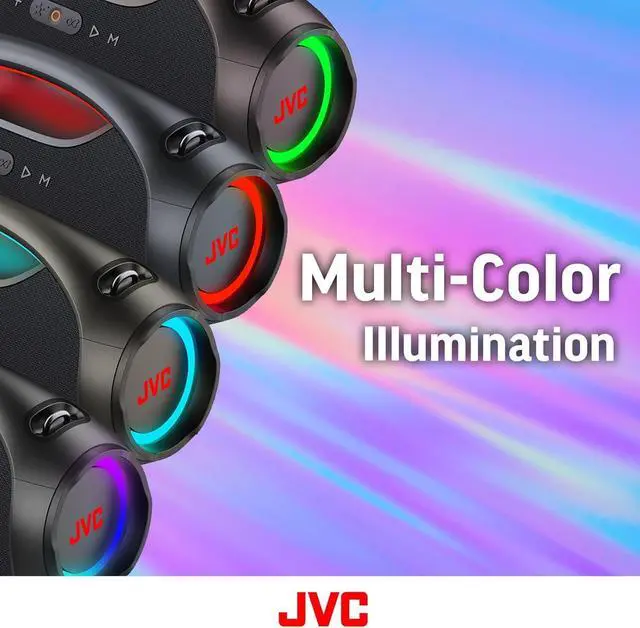 Alt view image 4 of 7 - JVC Portable Wireless Bluetooth Speaker - 120W with Dual Woofer Deep Bass, RGB Lighting, Indoor/Outdoor Boombox, Bluetooth 5.3, IPX6 Water Resistant, USB-C, 11-Hr Playtime, 2 Sound Modes - SP-PA15BT