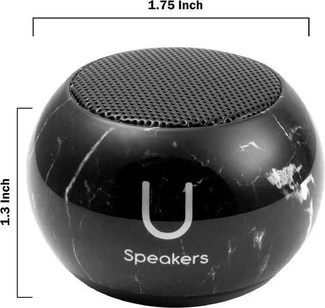Alt view image 3 of 6 - U Speakers Mini Bluetooth Computer Speaker 2-Pack Bundle with Matching Speaker, Built-in Mic & Selfie Remote Control, for Workspace, Desktop, Laptop, Mobile, Tablet, PC - Black Marble