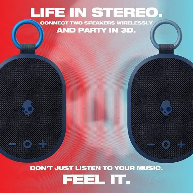 Alt view image 6 of 7 - Skullcandy Kilo Wireless Bluetooth Speaker Bundle - (2) IPX7 Waterproof Mini Bluetooth Speakers with 24 Hour Battery, Downward Firing Passive Radiators, and True Wireless Pairing