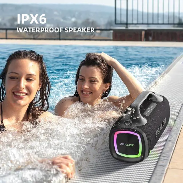 Alt view image 5 of 7 - ZEALOT Bluetooth Speaker, 110W Peak(100W) Booming Sound Speakers Wireless, Dual Pairing, XBass, Bluetooth 5.3, 24000mAh Power Bank, Portable Outdoor Waterproof Speaker for Camping, Beach and Party