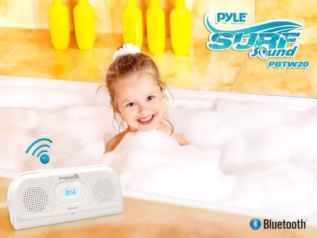 Alt view image 3 of 6 - Pyle Portable IPX7 Waterproof Shower Speaker - Outdoor Wireless Bluetooth Compatible Battery Powered Mini Loud Sound Speaker System w/ AUX, DC 5V USB - Mp3 Android iPod iPhone Laptop PBTW20BL (Blue)