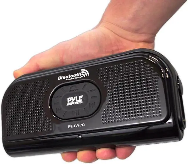 Alt view image 5 of 6 - Pyle Portable IPX7 Waterproof Shower Speaker - Outdoor Wireless Bluetooth Compatible Battery Powered Mini Loud Sound Speaker System w/ AUX, DC 5V USB - Mp3 Android iPod iPhone Laptop PBTW20BL (Blue)