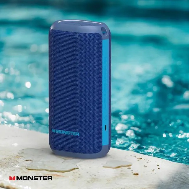 Alt view image 3 of 7 - Monster DNA One Portable Bluetooth Speaker, Loud Portable Speaker with 360 Bass Sound and 10W Qi Certified Wireless Charging Pad, IP67 Waterproof- for Travel, Indoor and Outdoor Use