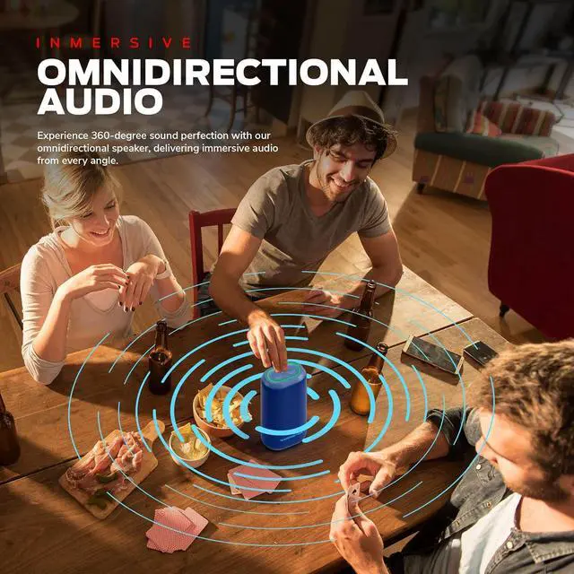 Alt view image 7 of 7 - Monster DNA One Portable Bluetooth Speaker, Loud Portable Speaker with 360 Bass Sound and 10W Qi Certified Wireless Charging Pad, IP67 Waterproof- for Travel, Indoor and Outdoor Use